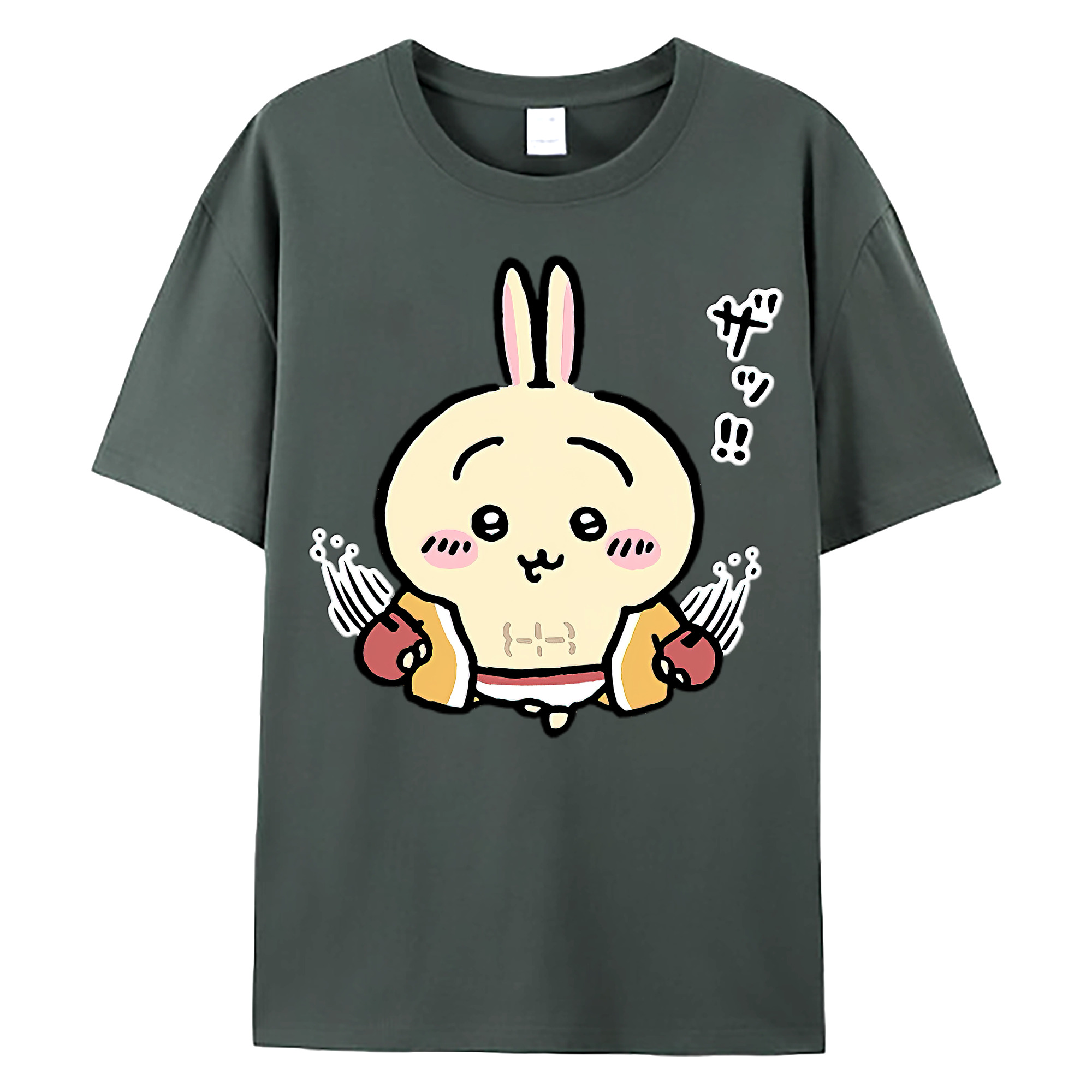 （画像用） ちいかわ うさぎ Chii-kawa usagi 綿100％ メンズ半袖Tシャツ｜肌触りやわらか＆通気性